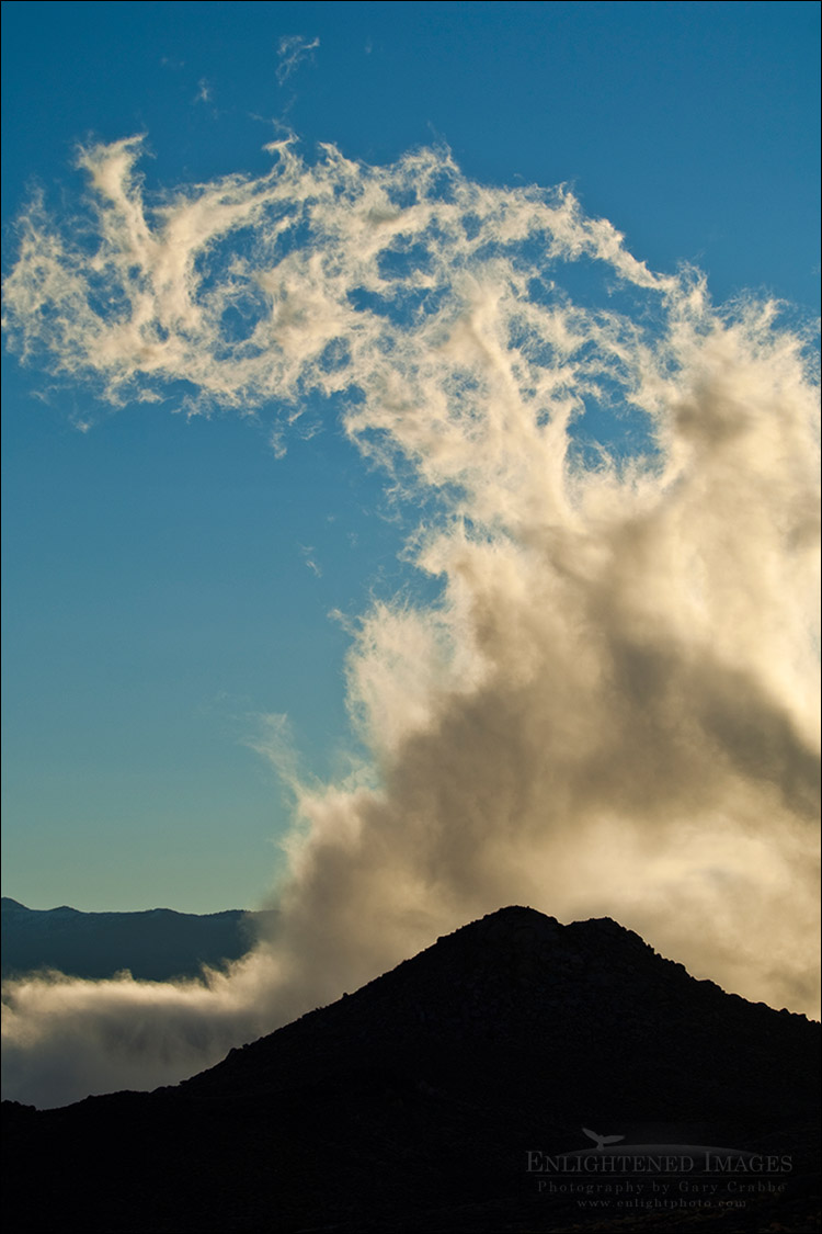 Photo: Cloud rising out of the Owens Valley at sunrise, Eastern Sierra, California