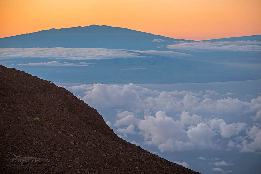 Photo: View of Mauna Kea on the Big Island of Hawai'i seen from the summit of Haleakala, Haleakala National Park, Maui, Hawaii