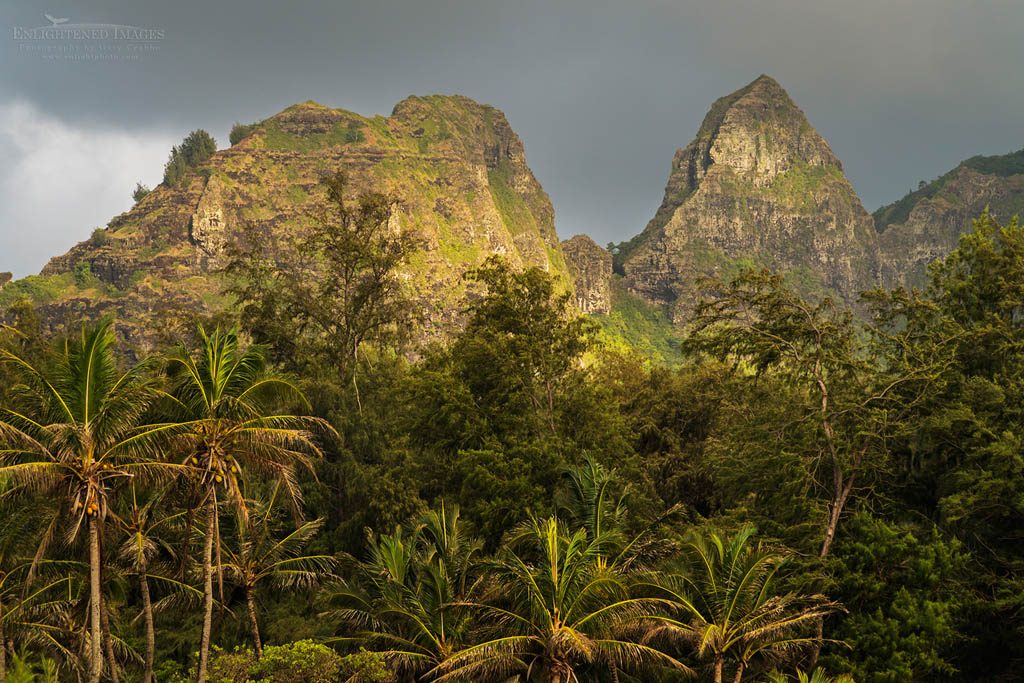 Photo: Kalalea, aka Kong Mountain, (R) named because it resembles a gorilla head, Anahola, Kauai, Hawaii