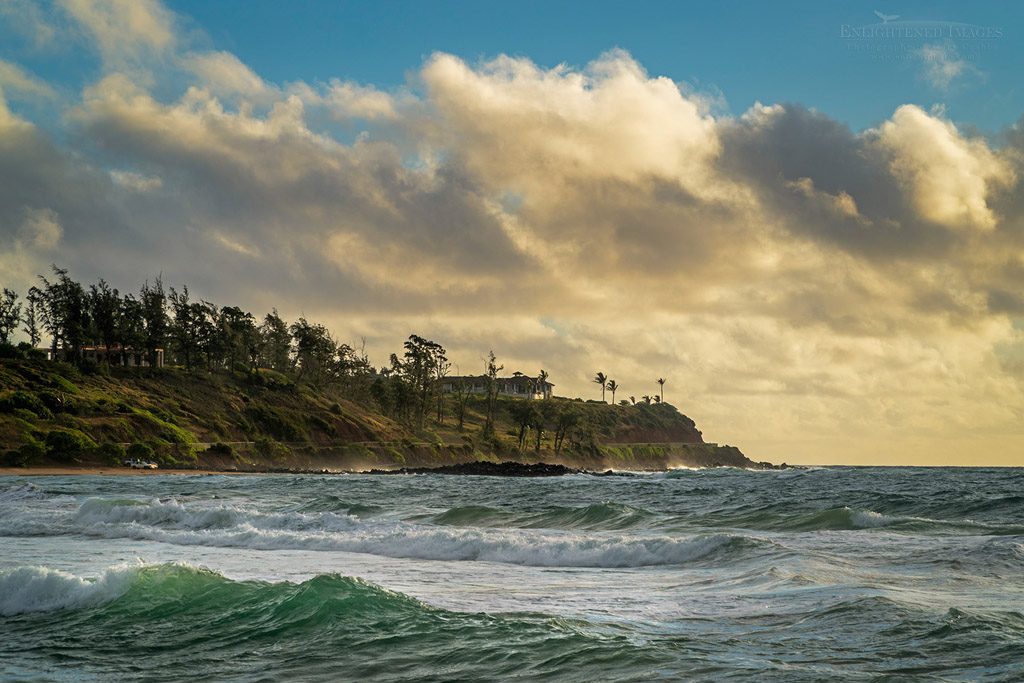 Photo: Morning clouds an ocean surf at Keālia Beach, Kapaa, Kauai, Hawaii