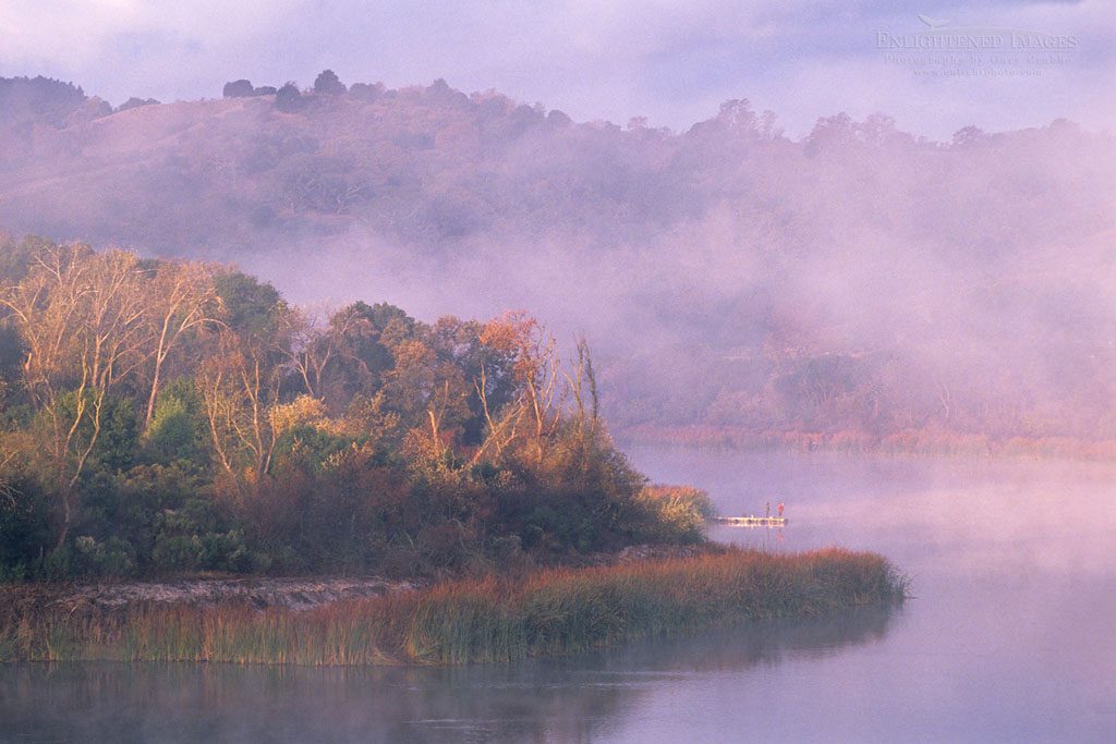 Photo: Misty morning sunrise and fisherman at the Lafayette Reservoir, Contra Costa County, California
