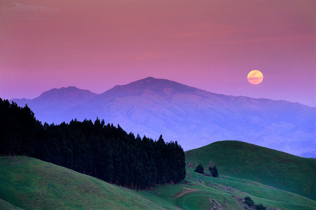Photo: Full moon rising at sunset over Mt. Diablo from the Orinda Hills, Contra Costa County, California