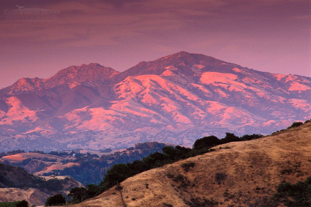 Photo: Sunset light on Mount Diablo in summer, from the East Bay hills, Contra Costa, California