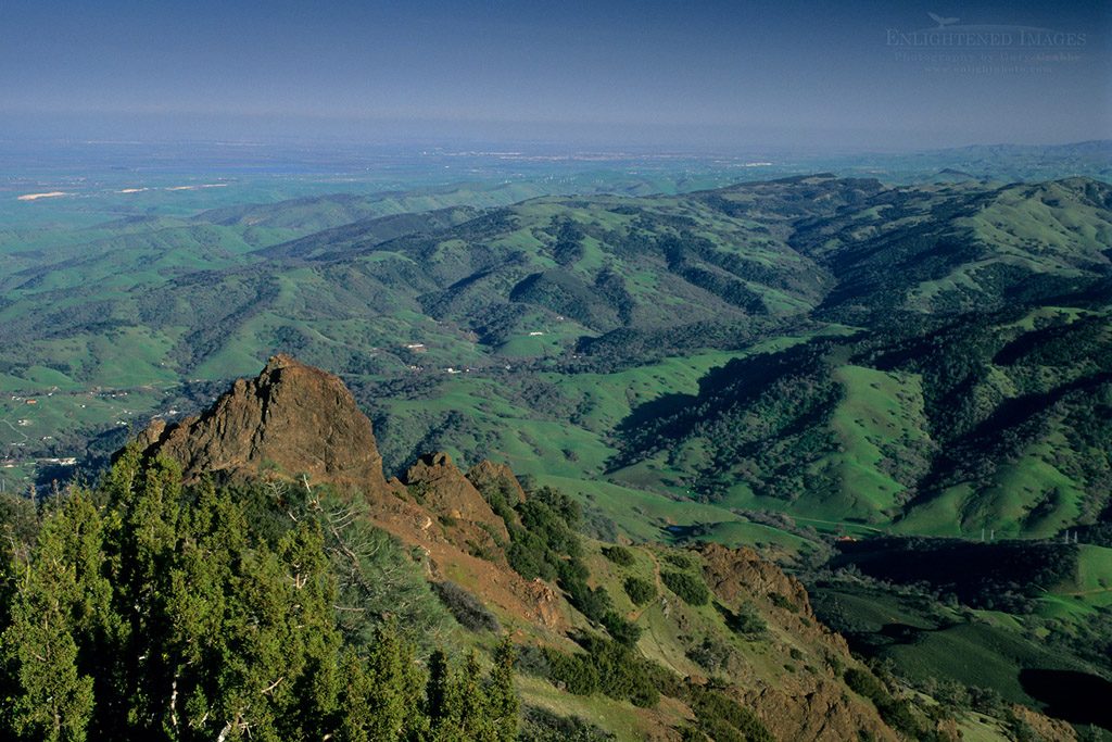 Photo: View looking SE from atop Mt. Diablo, Mount Diablo State Park, Contra Costa County, California
