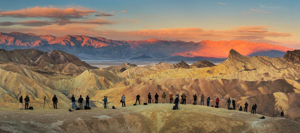 Photo: Panorama of Photographers lined up for the shot at Zabriskie Point, Death Valley National Park, California