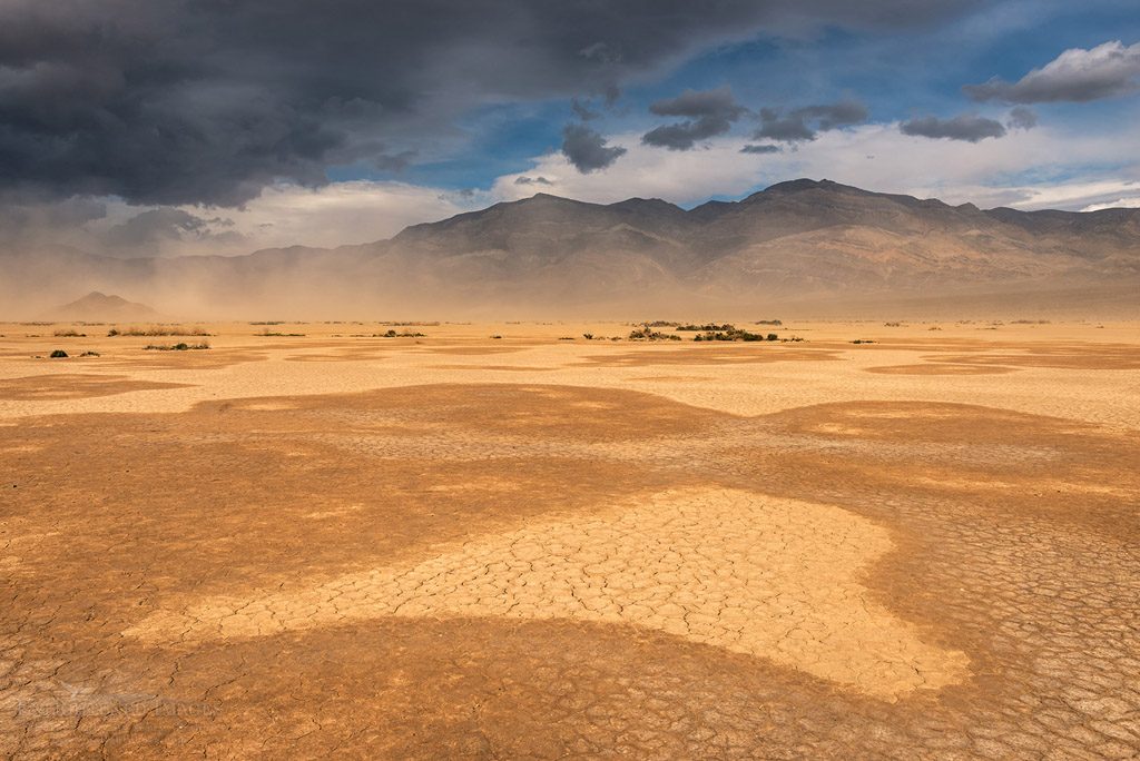 Photo: Sandstorm in the dry lakebed of Panamint Valley Playa, Death Valley National Park, California