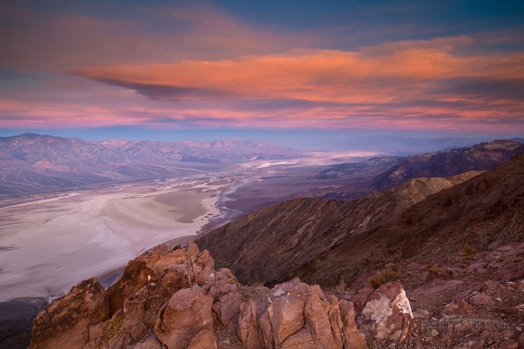 Photo: Morning light and clouds over saltpan at Badwater Basin,  from Dante's View, Death Valley National Park, California