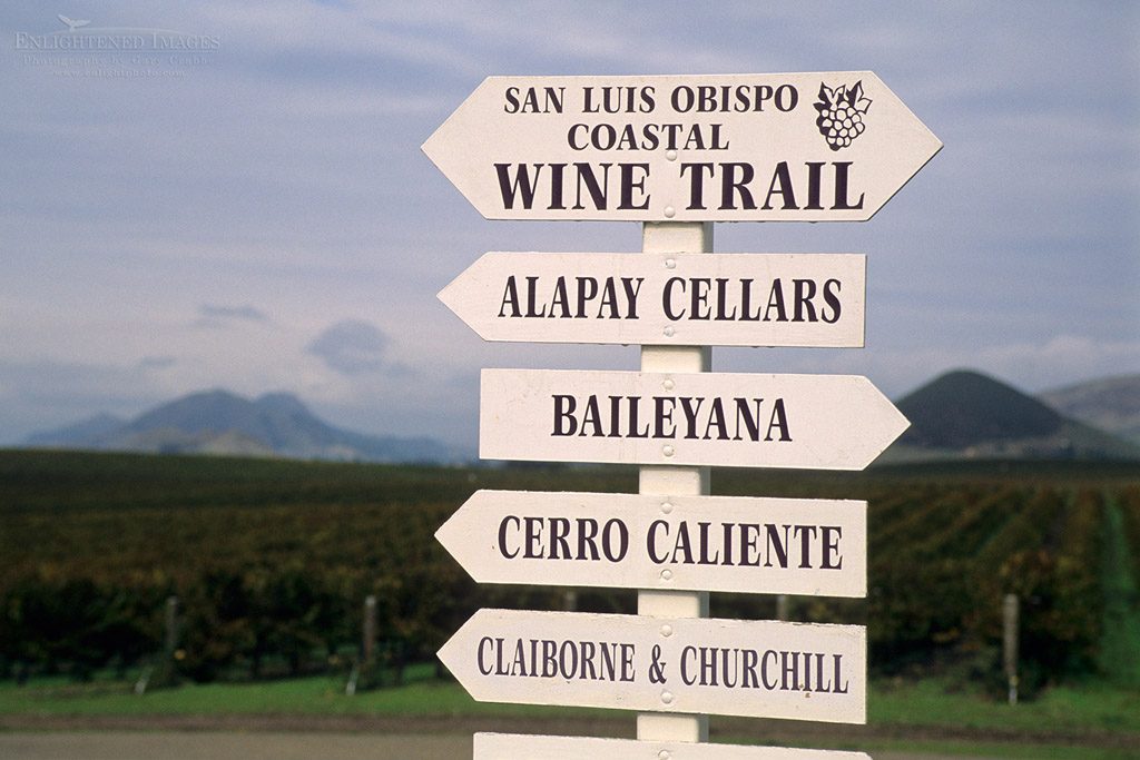 Photo: SLO Coastal Wine Trail Signs, Edna Valley, near San Luis Obispo, San Luis Obispo County, California