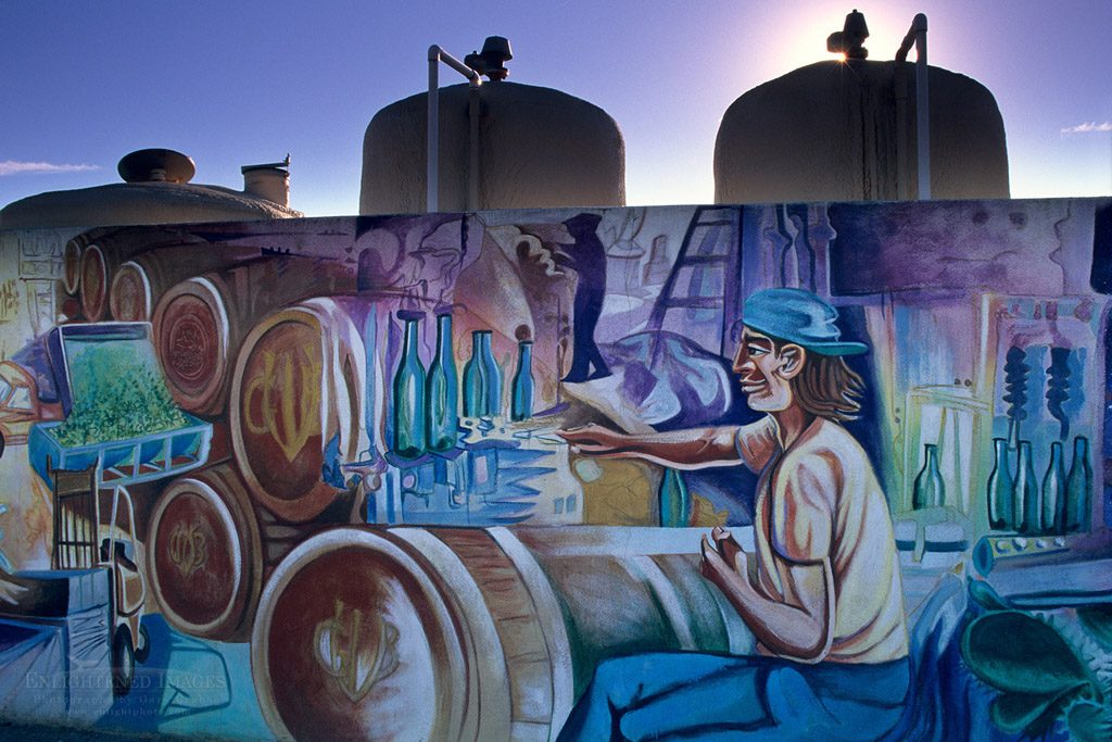 Photo: Mural and wine tanks at Gundlach Bundschu Winery, Sonoma County, California