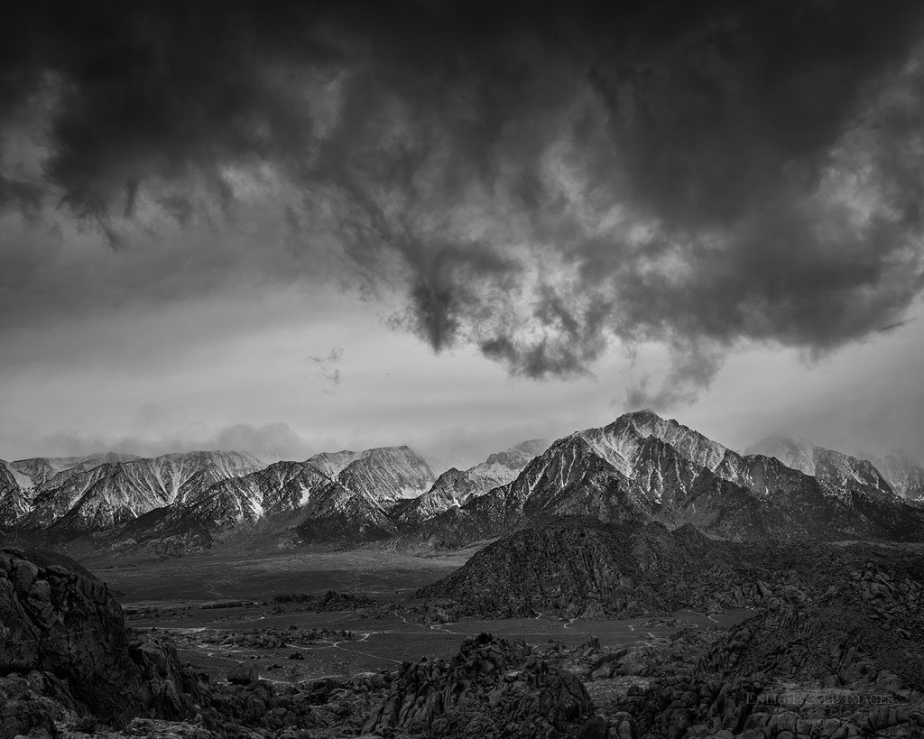 Photo: Storm clouds over Lone Pine Peak and the Alabama Hills, Inyo County, Eastern Sierra, California