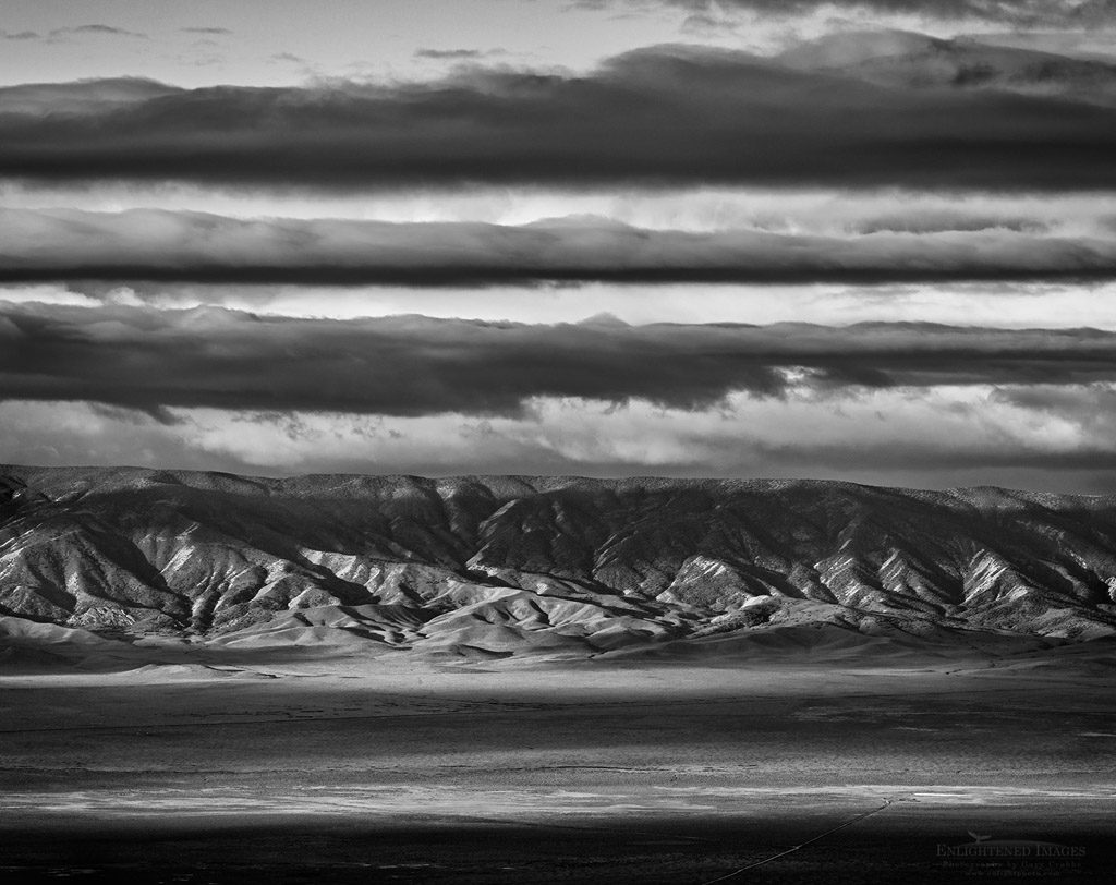 Photo: Clouds and sunlight over the Caliente Range, Carrizo Plain National Monument, California