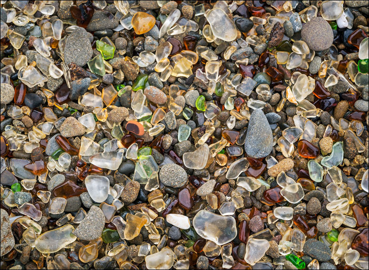 Photo: Beach glass at Glass Beach, MacKerricher State Park, Fort Bragg, Mendocino County, California