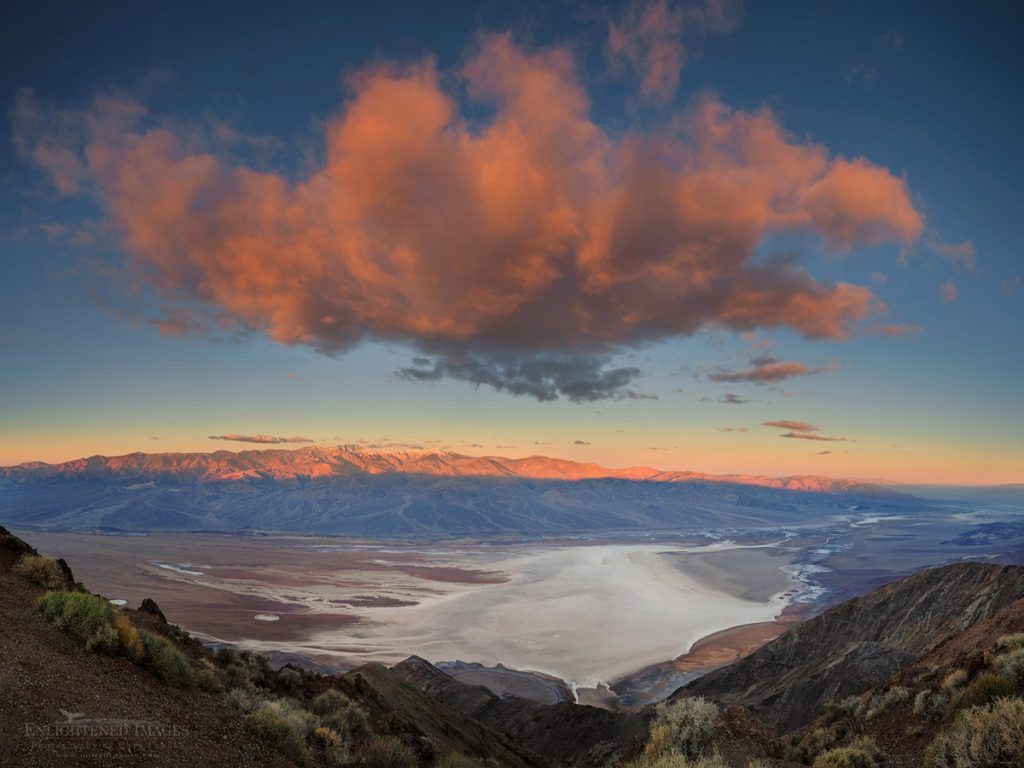 Photo: Morning light on cloud over the Badwater playa as seen from Dante's View, Death Valley National Park, California