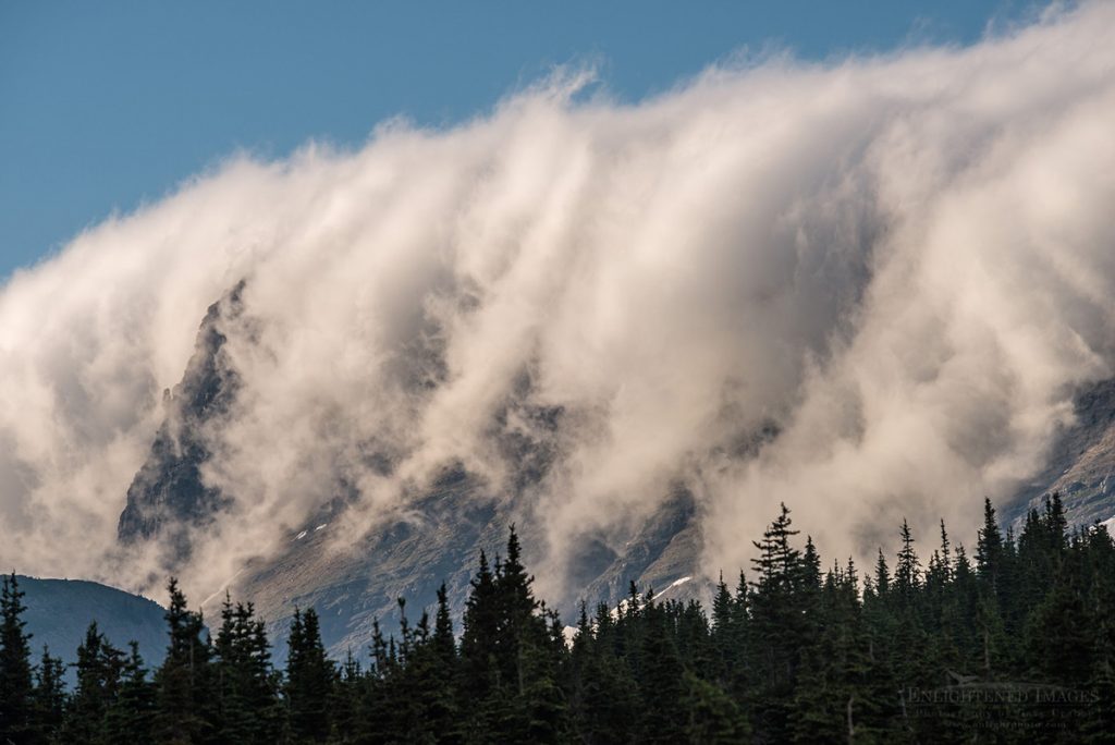 Photo: Orographic clouds pouring over Pollack Mountain in Glacier National Park, Montana