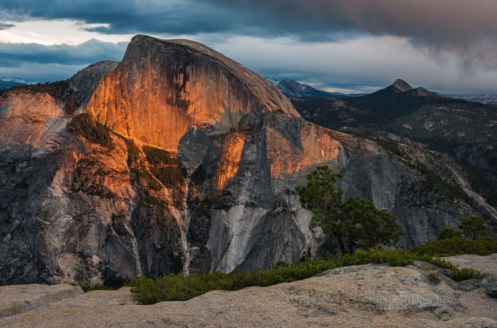 Photo: Sunset light Half Dome during a fall storm, from North Dome, Yosemite National Park, California