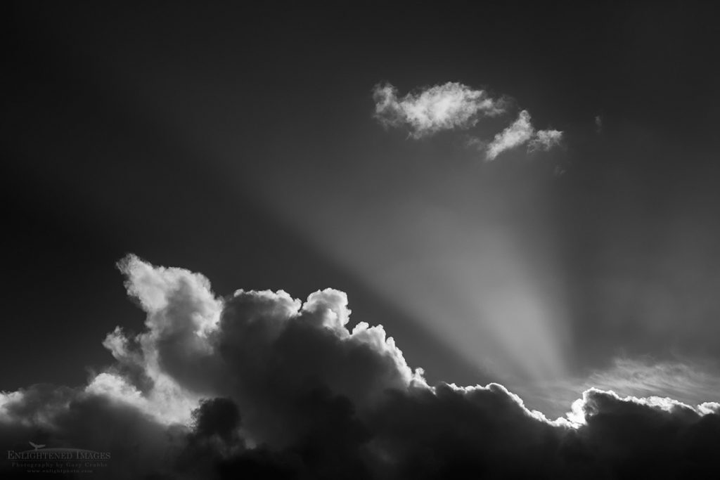 Photo: Crepuscular rays above cumulus cloud