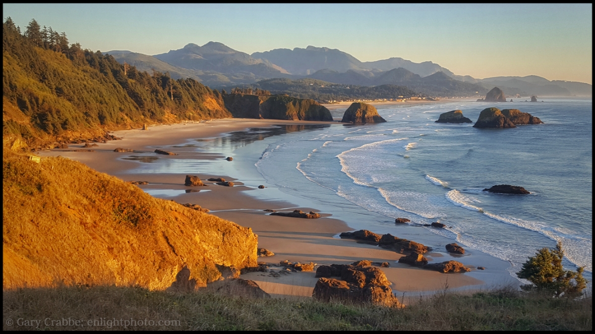 Image: View toward Cannon Beach from Ecola State Park. Oregon