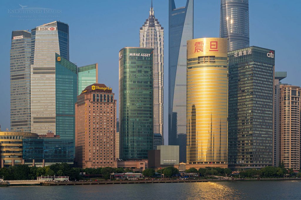 Photo: Office buildings in the financial center along the Huangpu River, Shanghai, China