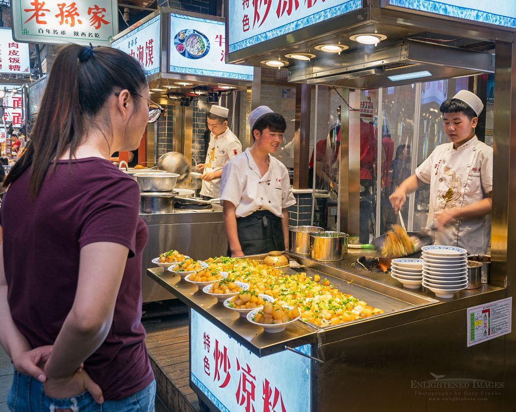 Photo: Street food vendors along Beiyuanmen St. in the Muslim Quarter of Xi'an, China