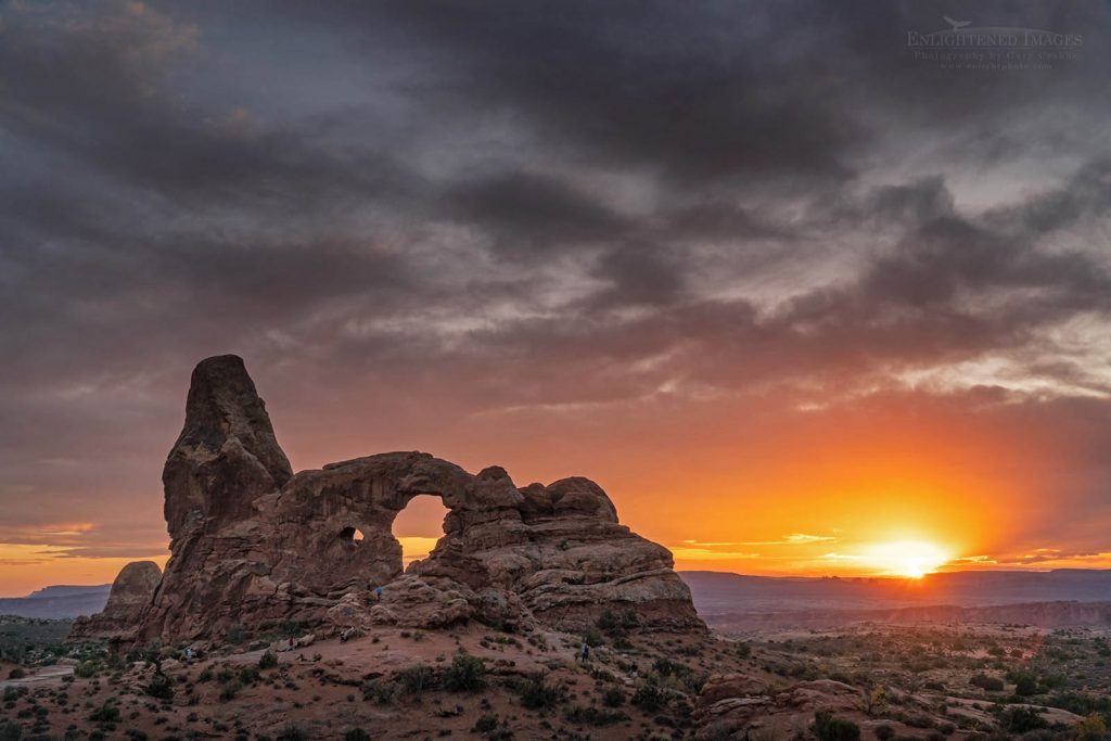 Photo: Sunset and clouds over Turret Arch, Windows Section, Arches National Park, Moab, Utah