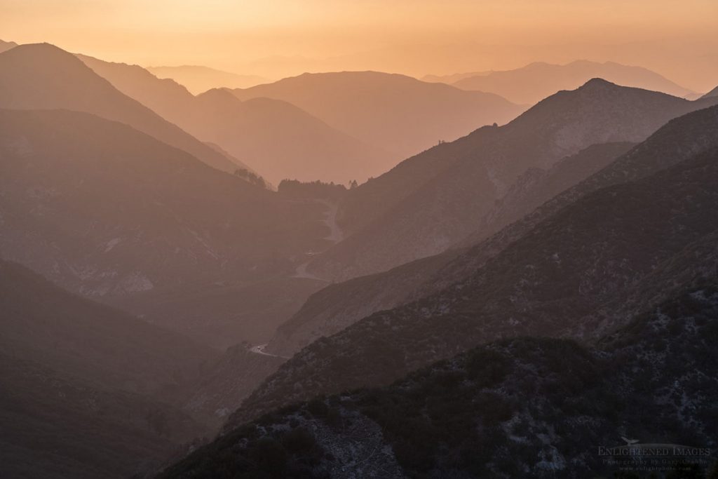 Photo Picture of Sunset over the Angeles National Forest, San Gabriel Mountains National Monument, Los Angeles County, California