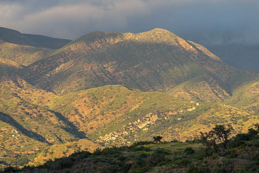 Photo picture of Sunlight on the Santa Ynez Mountains near Ojai, Ventura County, California