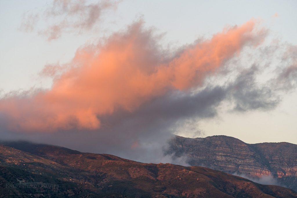 Photo picture of The Pink Moment - Sunset light on clouds above Ojai, Ventura County, California