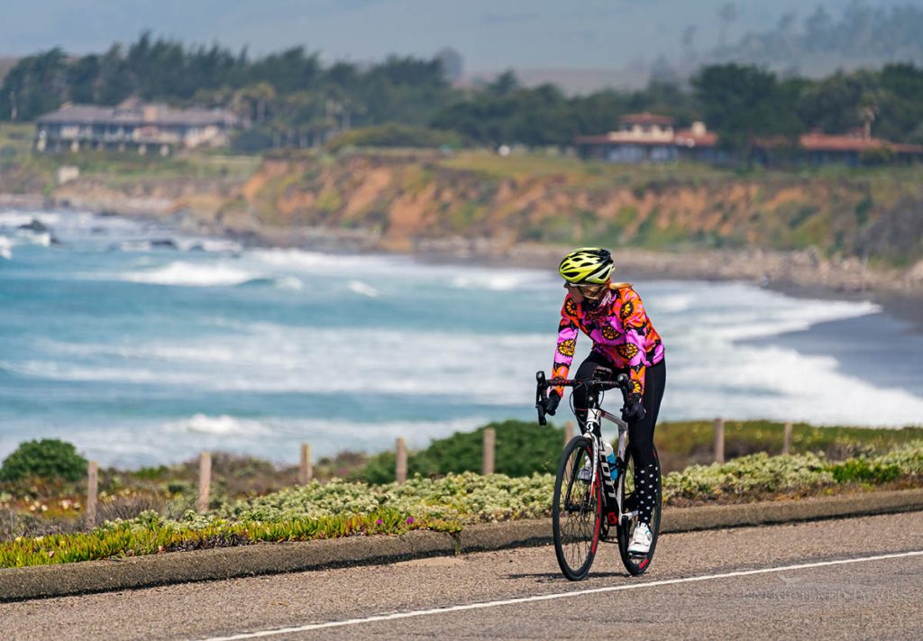 Photo picture of Cyclist on the Central Coast near San Simeon, San Luis Obispo County, California