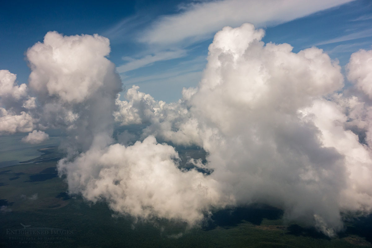 Photo picture of Aerial view of building cumulus clouds over the Yucatan Peninsula, Mexico